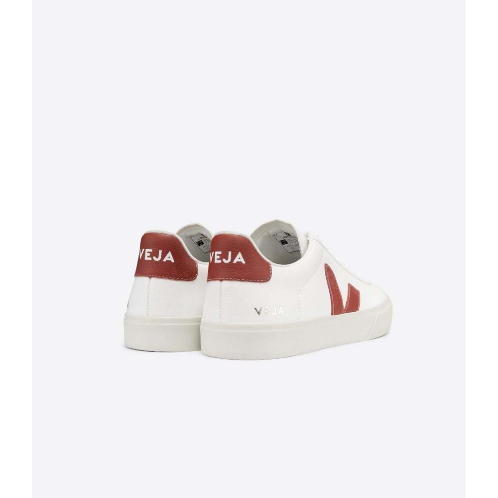 Low Tops Sneakers Dama Veja CAMPO CHROMEFREE White/Red | RO 603ILH